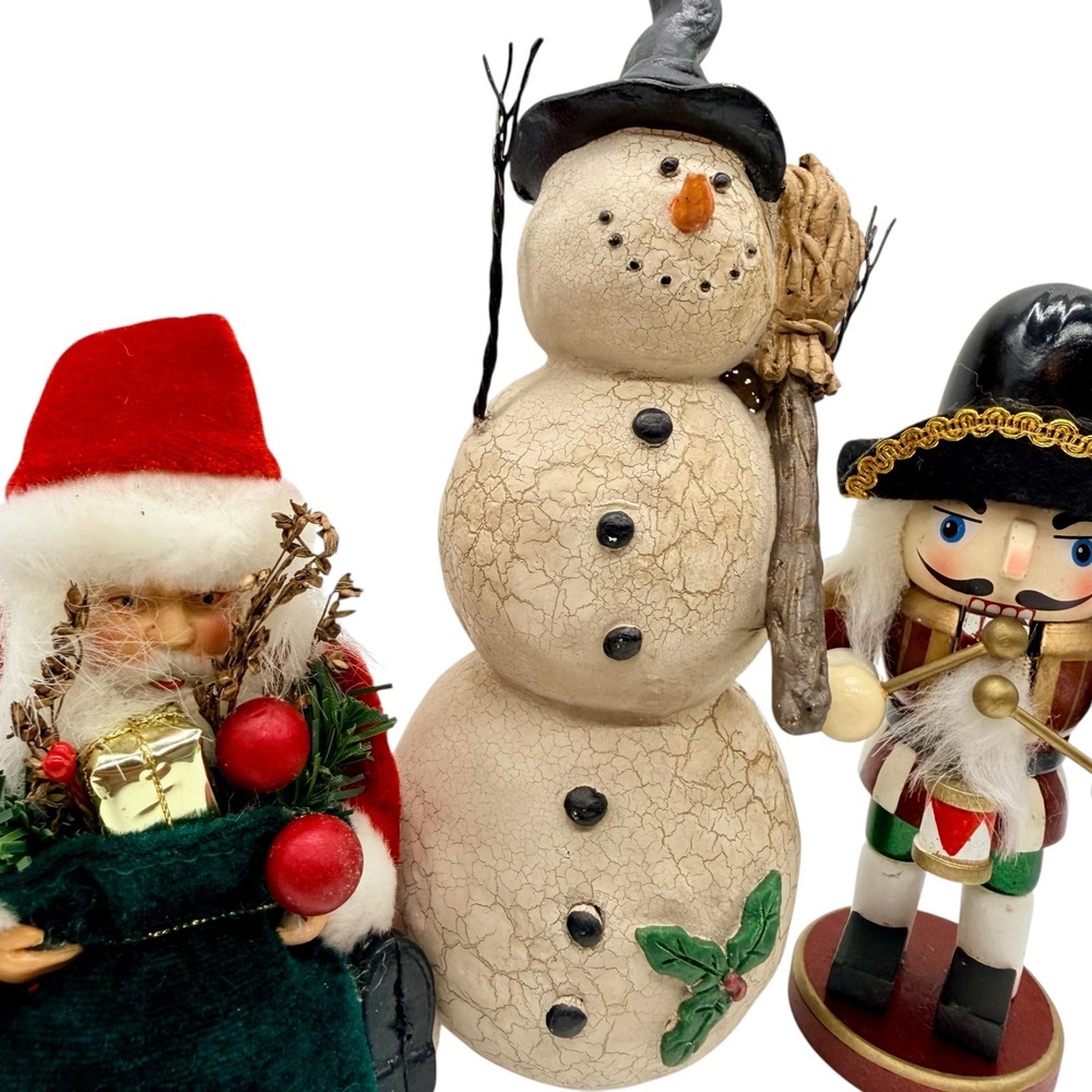 Unbranded Christmas‎ Figurine Set Snowman Santa Nutcracker Holiday Decor Good